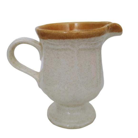 Vintage Mikasa EC400 Speckled  Stoneware Creamer Tan/Cream - Picture 3 of 7